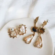 Роскошные модные неровный жемчуг Геометрические Квадратные серьги женские аксессуары корейские серьги Элегантные вечерние подарки