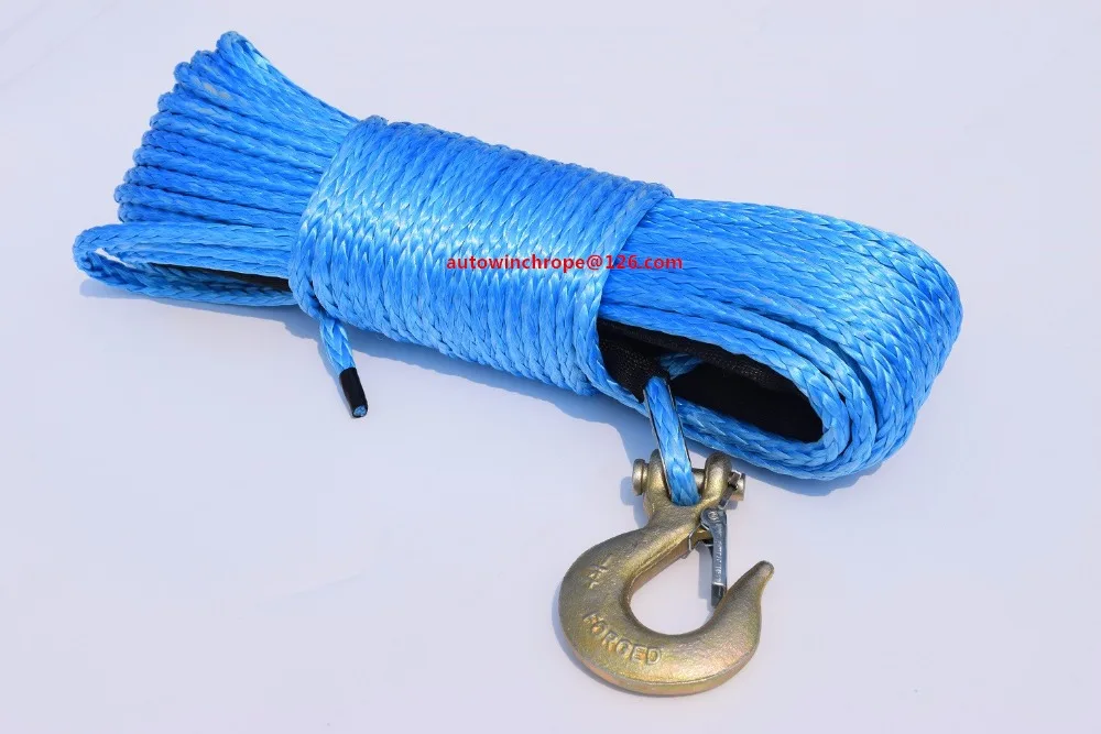 Blue 6mm*24m ATV Synthetic Winch Cable,Spectra Winch Rope,Kevlar Winch