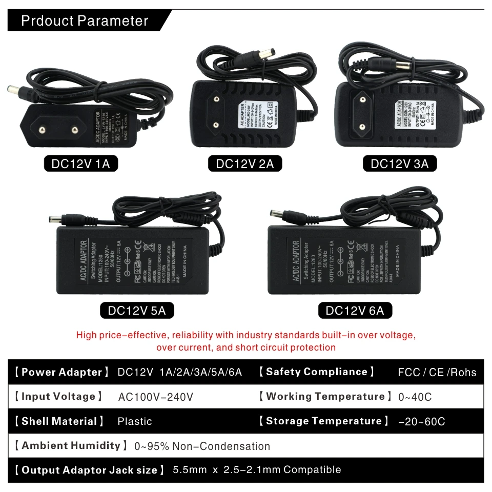 NIN FULL 12V Power Supply DC12V Unit 1A 2A 3A 5A 6A Transformer AC 110V 220V 220 V to DC 12 Volts 12 V LED Driver for LED Strip