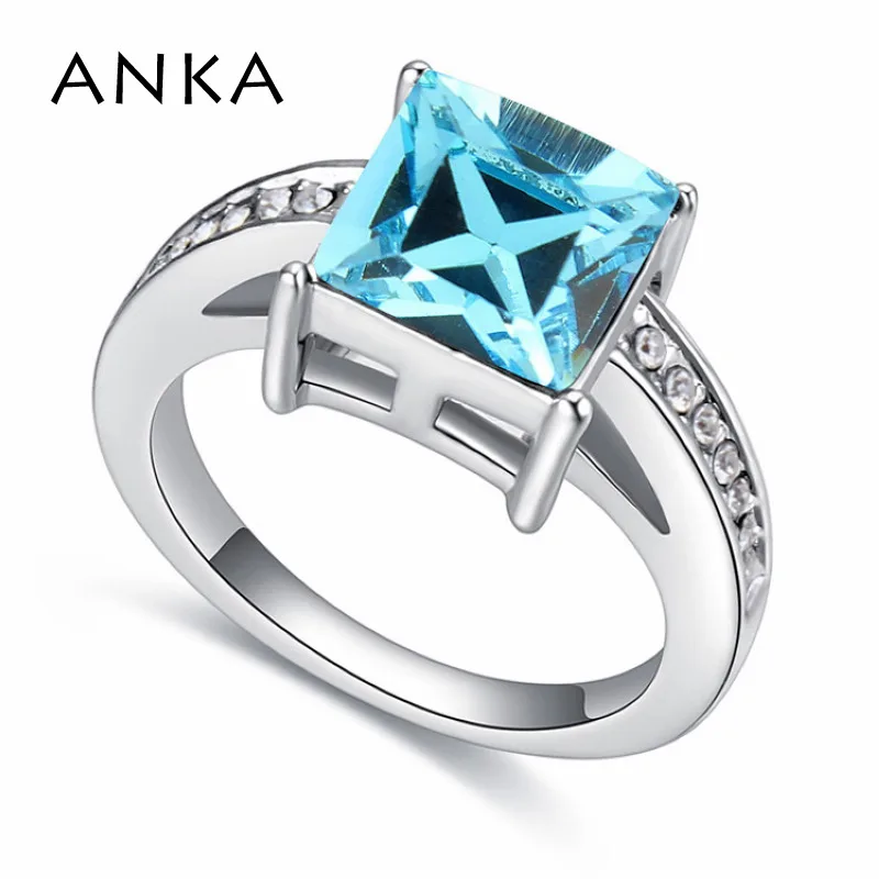 

ANKA 2017 new geometric square crystal ring for women of fashion hot style classics rings Crystals from Austrian123564