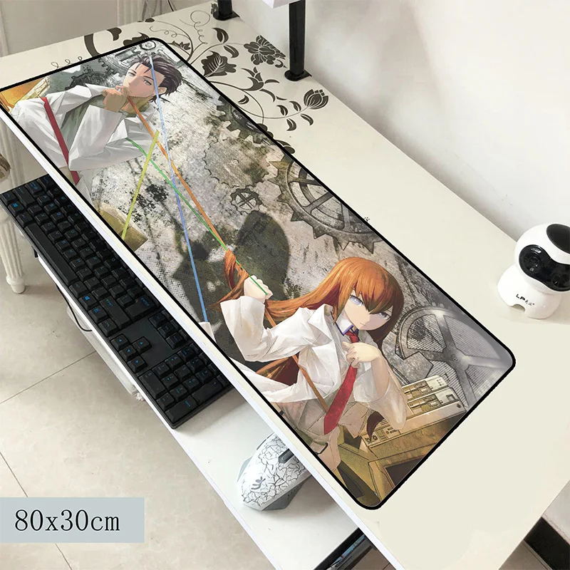 Коврик для мыши steins gate 800x300x2 мм, Подарочный Коврик для компьютерной мыши, игровые аксессуары xl, большой коврик для мыши, клавиатура, игры для pc gamer