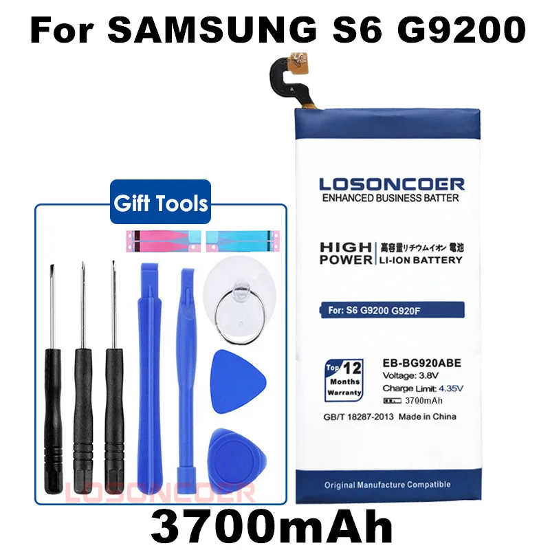 Новое поступление, 3700 мА/ч, EB-BG920ABE Батарея для samsung Galaxy S6 Батарея G9200 G920f G920i G920A G925S G920