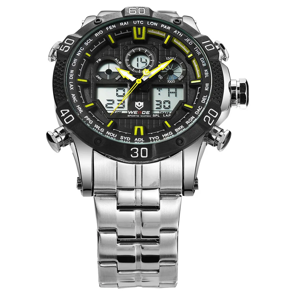 WEIDE Кварцевые Спортивные Наручные Часы повседневные Оригинальные мужские часы