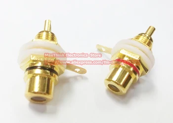 

Gold RCA JACKS Female PANEL MOUNT A/V Connector Adapte , Red + Black, 50pcs , Free shipping