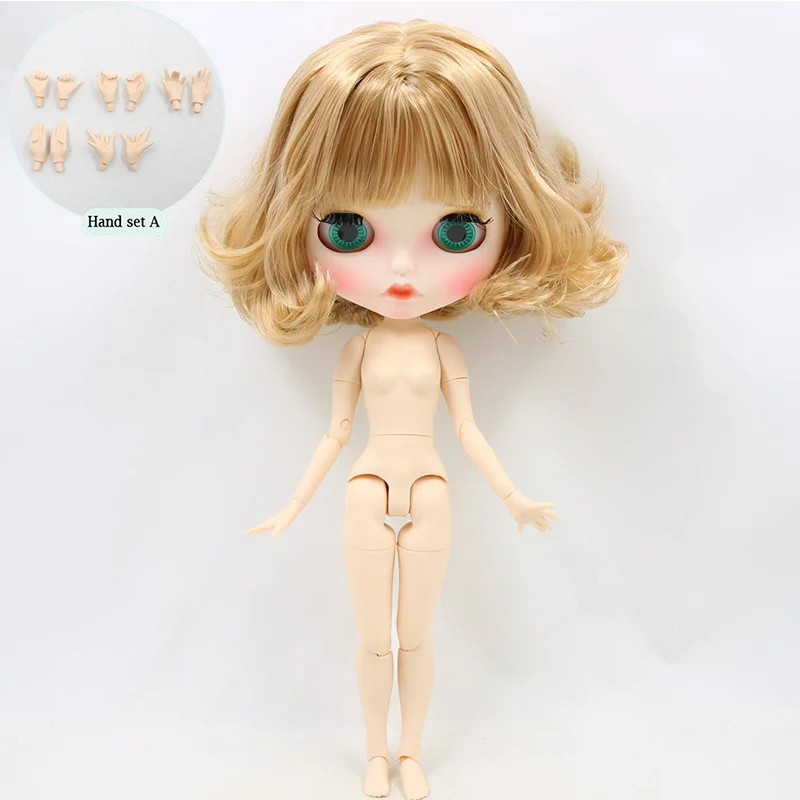 like the picture Ледяная Обнаженная кукла Blyth для No. BL2240/3227 Flaxen волосы резные губы матовое лицо с бровями шарнирное тело 1/6bjd - Цвет: like the picture