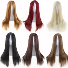 high quality women wigs natural hair heat resistant synthetic wigs long straight wig cosplay black burgundy brown blonde wig