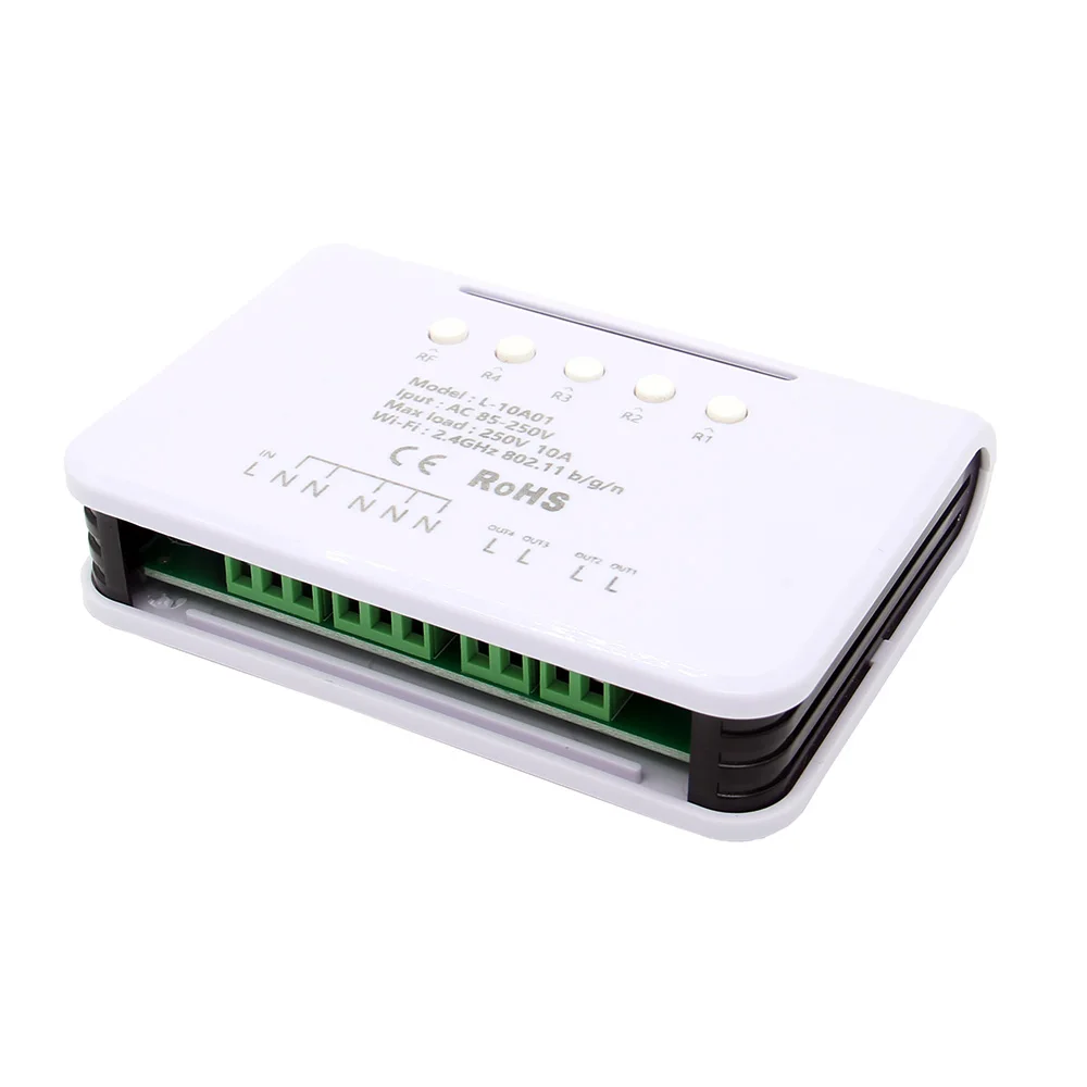 

Channel Wireless Switch Light Wifi Remote Control 4 Devices 10A/2200W For Smart Home Automation Universal Module