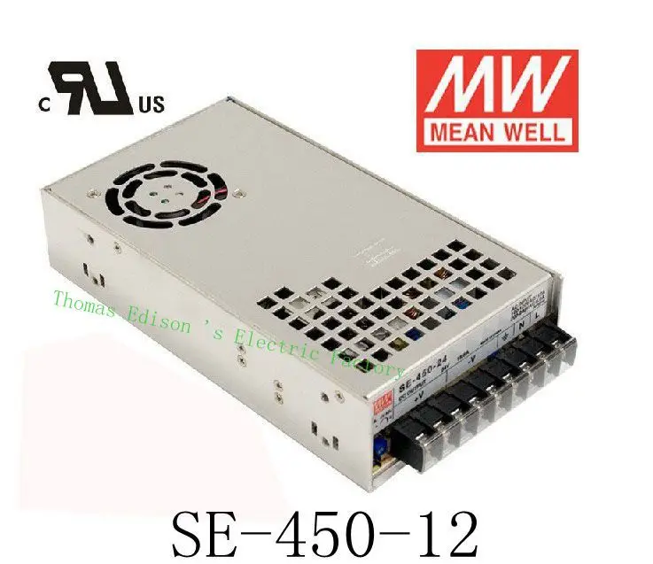 Оригинальный Средний блок питания 450W 12V 37.5A ac к dc источник SE-450-12 | Обустройство
