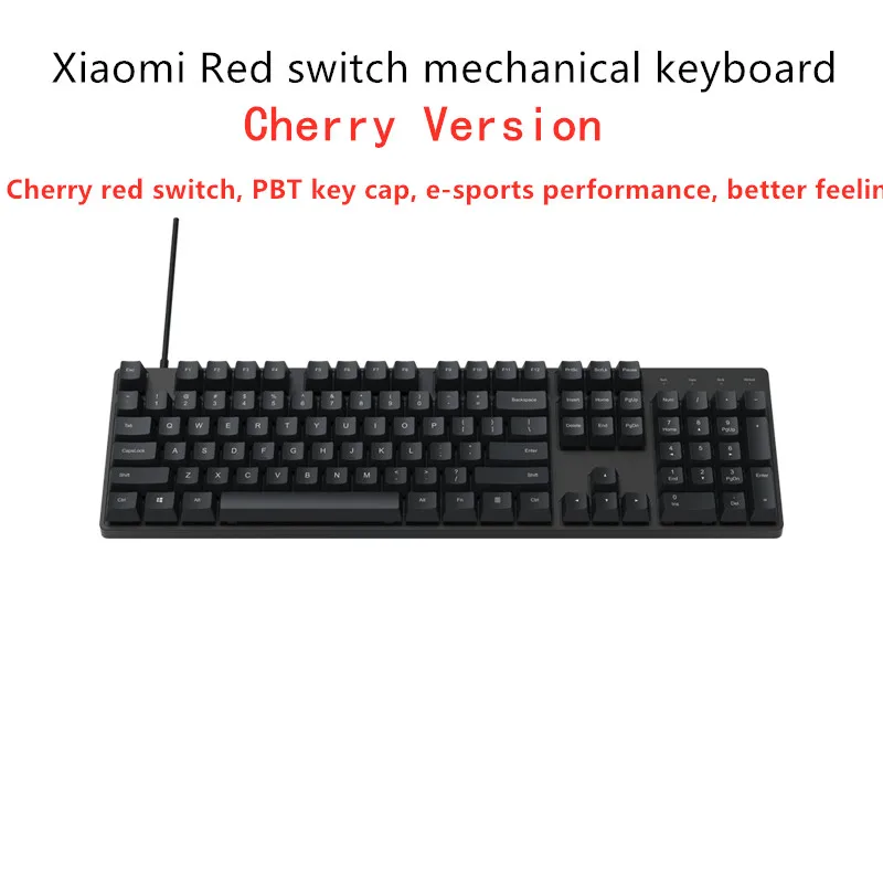 Механическая клавиатура Xiaomi Mi Cherry 104 клавиши USB Проводная вишневый красный