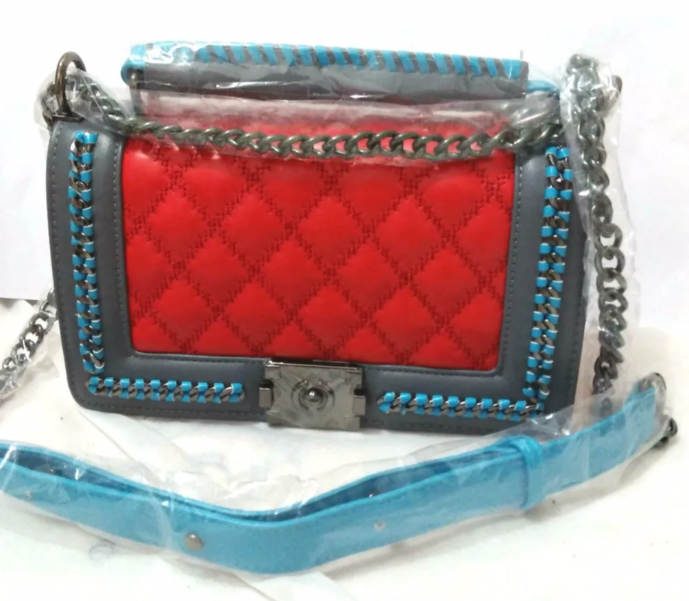 Candy colors hit the color portable small square package classic fashion chain shoulder bag mixed colors