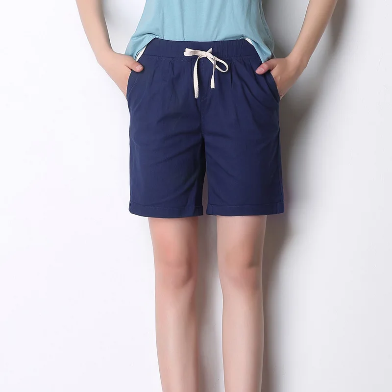 Plus Size Mid Elastic Waist Solid Knee Length Woman Spring Straight Flax Pants Female Summer Oversized Thin Loose Cotton Capris Plus Size Mid Elastic Waist Solid Knee Length Woman Spring Straight Flax Pants Female Summer Oversized Thin Loose Cotton Capris