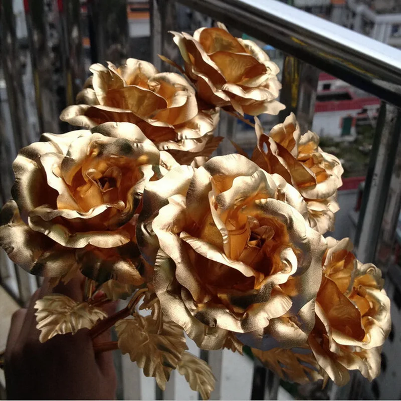 Eawbronpytirs Achat Dropship 24 K Feuille D Or Rose Fleur