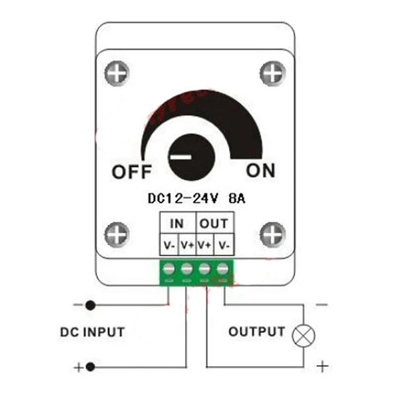 VIPMOON DC12 24V 8A светодиодный диммер на/выключения контроллер для SMD 3528 5050 один Цвет