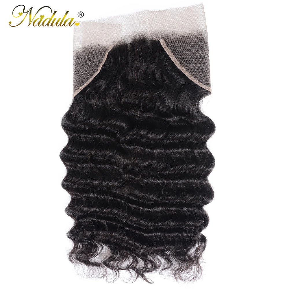 Nadula волосы свободные глубокая волна человеческие волосы кружева фронтальный бразильский парик из волос Реми 13X4 часть 10-20 дюймов швейцарский кружевной фронтальный