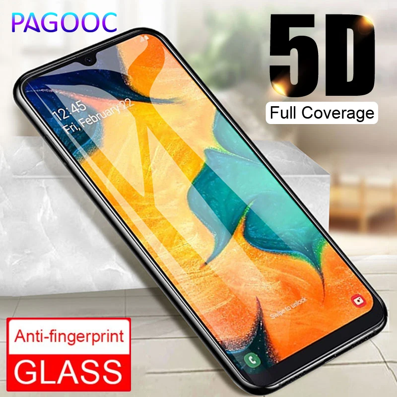 5D Full Glue Cover Tempered Glass For Samsung Galaxy A30 A50 A70 A80