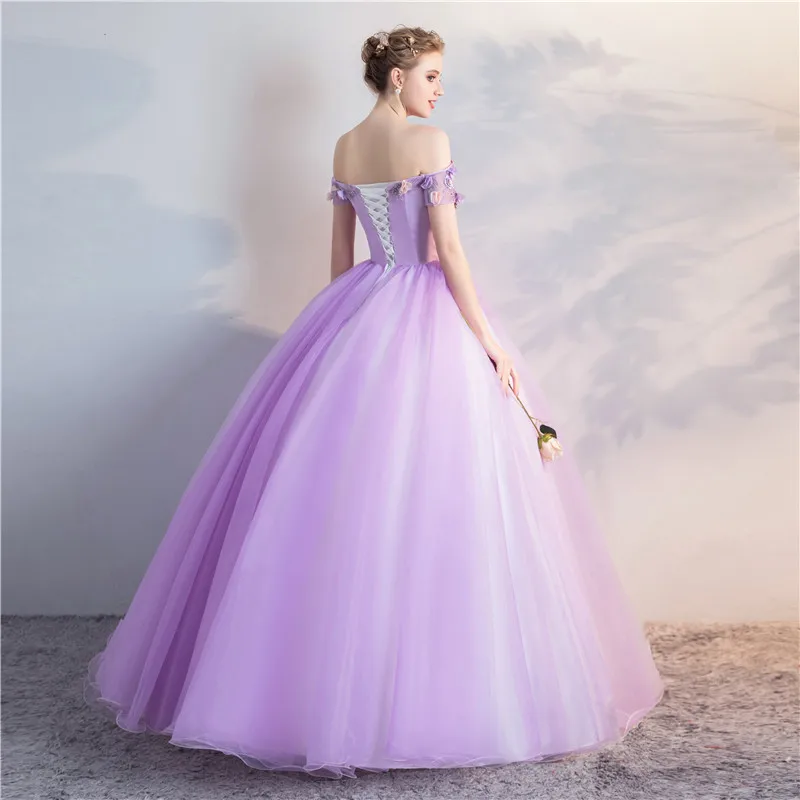 SSYFashion New Quinceanera Dresses Robe De Soiree Sweet Lace Flower Boat Neck A-line Floor-length Party Gown Formal Dress