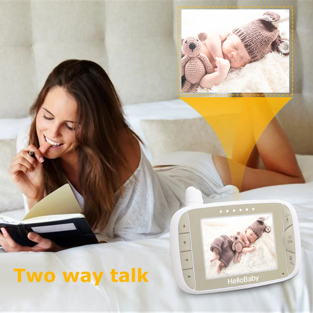  HelloBaby 3.2 Inch HB65 Baby Video Monitor with Remote Camera Pan-Tilt-Zoom Two Way back system Nig