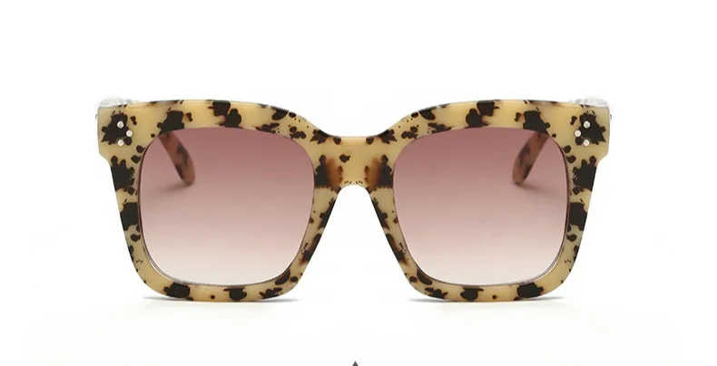 Kim Kardashian Sunglasses Women Flat Top Eyewear Lunette Femme Classic Luxury Brand Sunglasses Ladys Rivet Square Glasses - Цвет линз: Flower