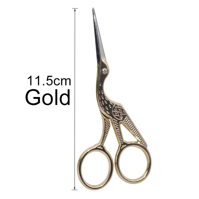11.5 cm - gold 1 шт./партия, прочные винтажные классические маникюрные ножницы из нержавеющей стали, ножницы для птиц, инструменты для укладки - Цвет: 11.5 cm - gold