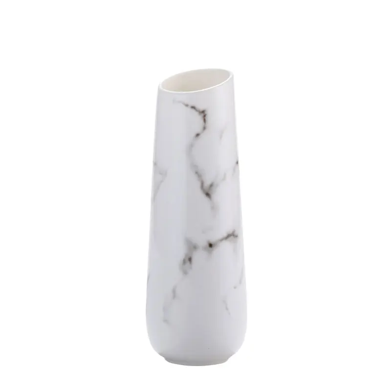 Ваза керамическая белая настольная с мраморным рисунком|home decor vase|decorative vasemodern vase |
