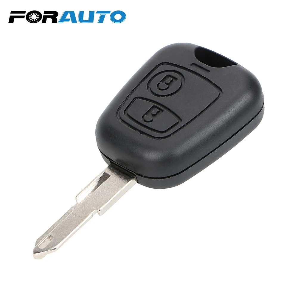 

FORAUTO Remote Uncut Blade Car Key Shell Car-styling Auto Key Case Fob Cover 2 Button For Peugeot 106 206 306 406