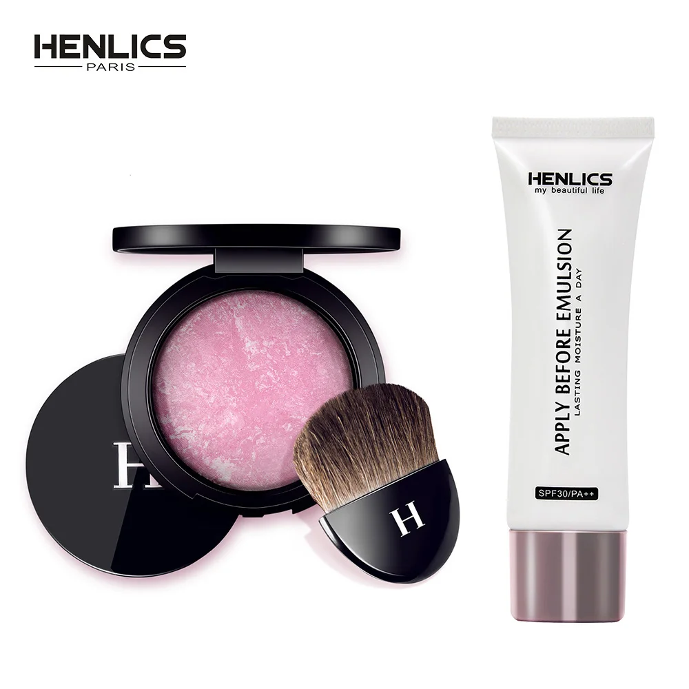 

HENLICS Makeup Set Face Primer+Face Makeup Cheek Blusher Palettes Mineral Blusher Palette