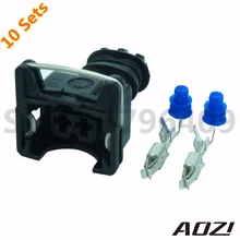 10sets EV1 282762-1 Car Waterproof 2way 3.5mm Series Connector Automobile Fuel Injector Spray Nozzle Connector 282189-1