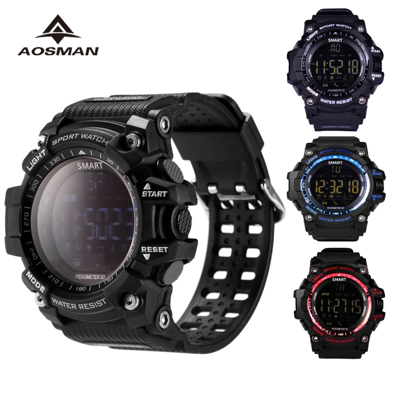 Aosman sportwatch 5ATM Водонепроницаемость swimmming Смарт-часы для мужчин Поддержка Bluetooth, функцией приема звонков и отправки смс, возможностью использования приложений типа Секундомер с напоминанием будильник X6