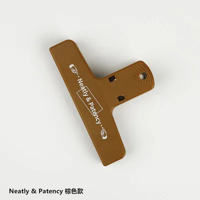 Neatly Patency Brown Один размер, 3 цвета, японские канцелярские принадлежности, пластиковые магнитные зажимы для связывания, накладные банкноты, буквы, блокнот, зажим, школьные офисные принадлежности - Цвет: Neatly Patency Brown