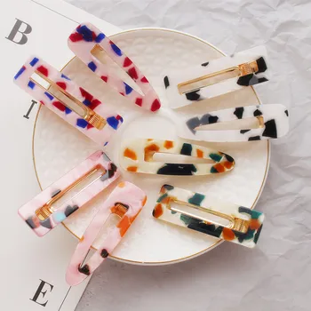 

1pc Women Vintage Leopard Hairpins Acrylic Leopard Print Word Clips for Women Girls Side Clip Hair Styling Tool