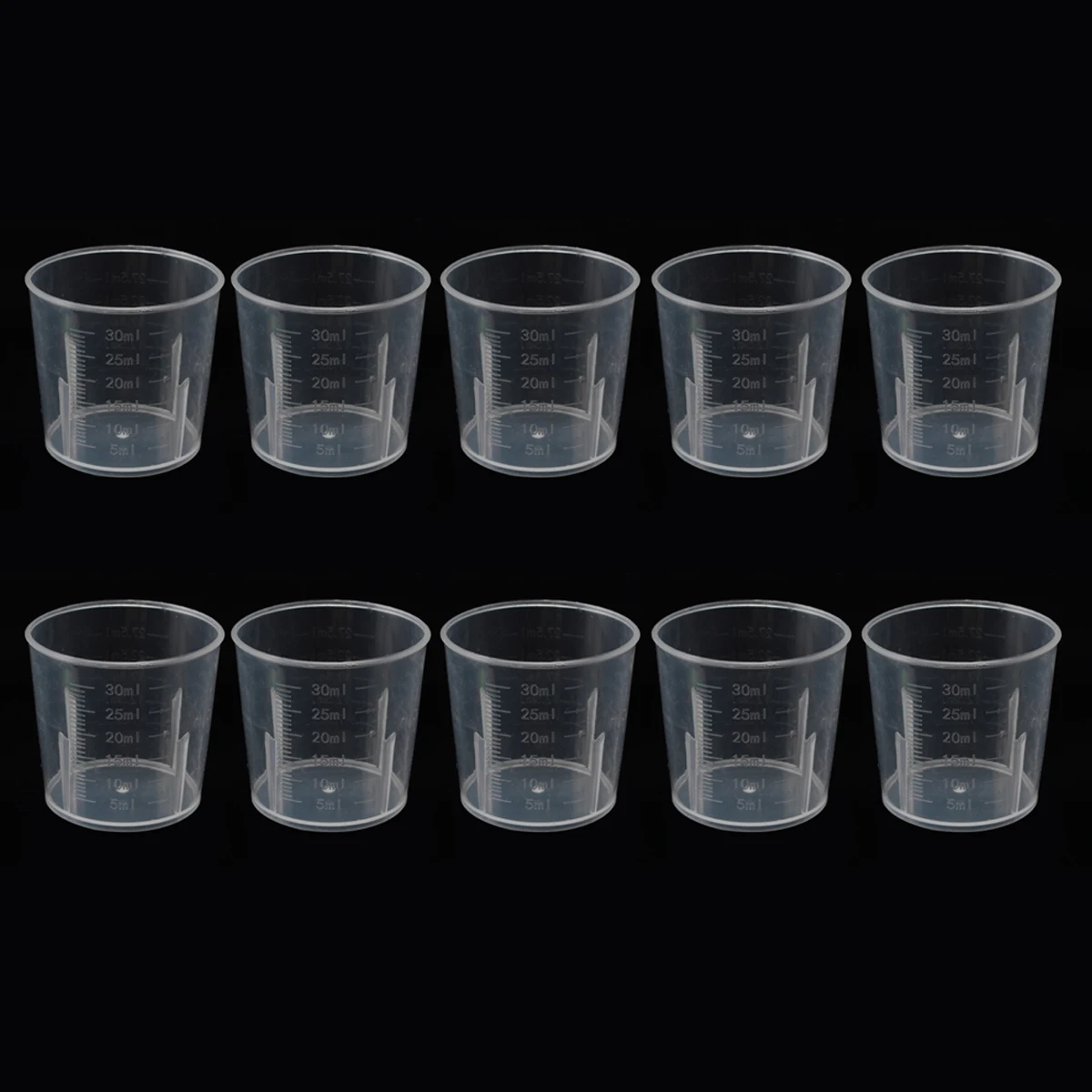 10pcs 30ml Plastic Clear Measuring Cups Disposable Liquid Container Medicine Cups Kitchen Tool
