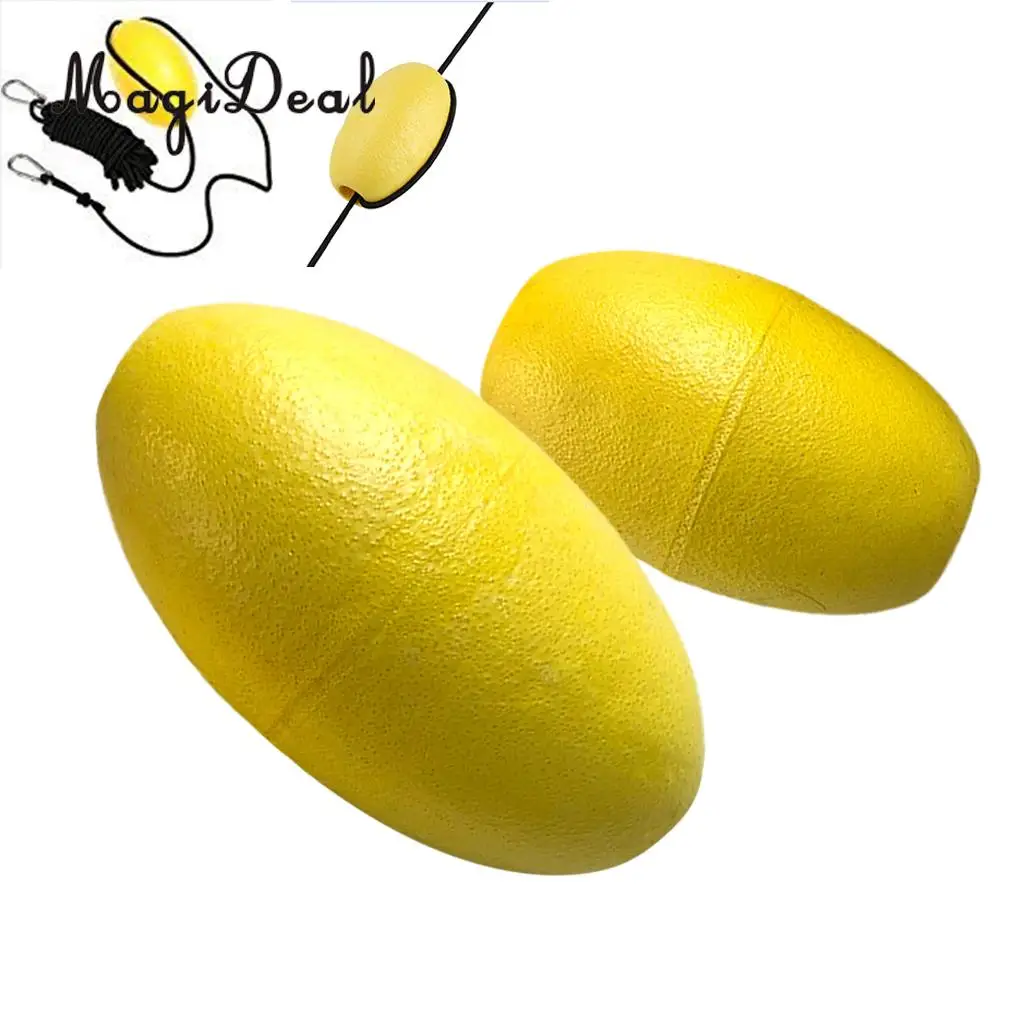 MagiDeal 2 Pieces Yellow EVA Kayak Drift Anchor Float Buoy for Tow Rope Throw Line