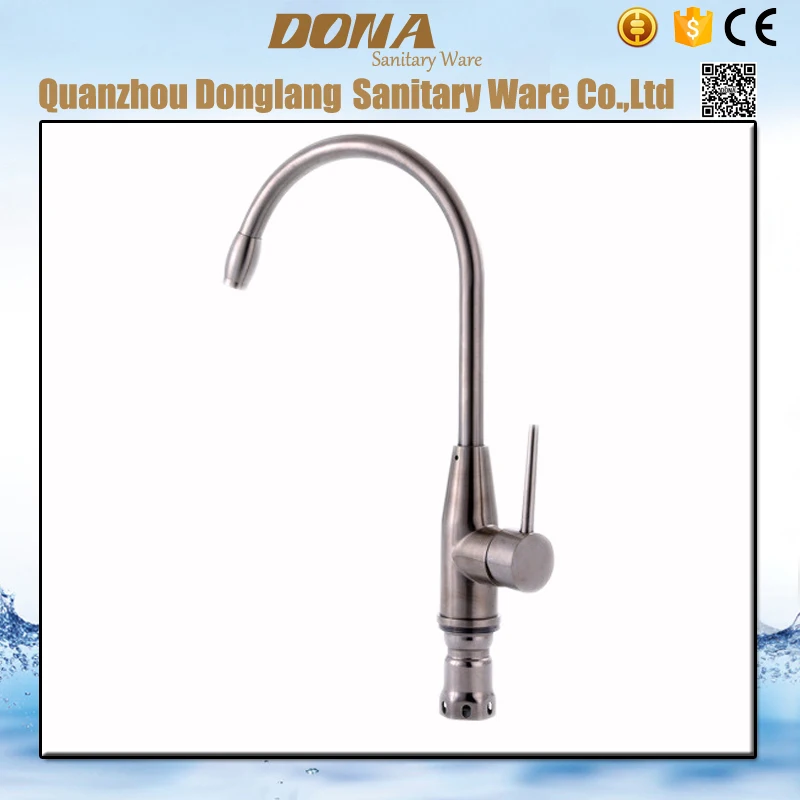 

Modern Style Single Hole Deck Mounted Kitchen Water Hot And Cold Mixer With Brushed Surface S.304 Stainless Water Faucet 1005
