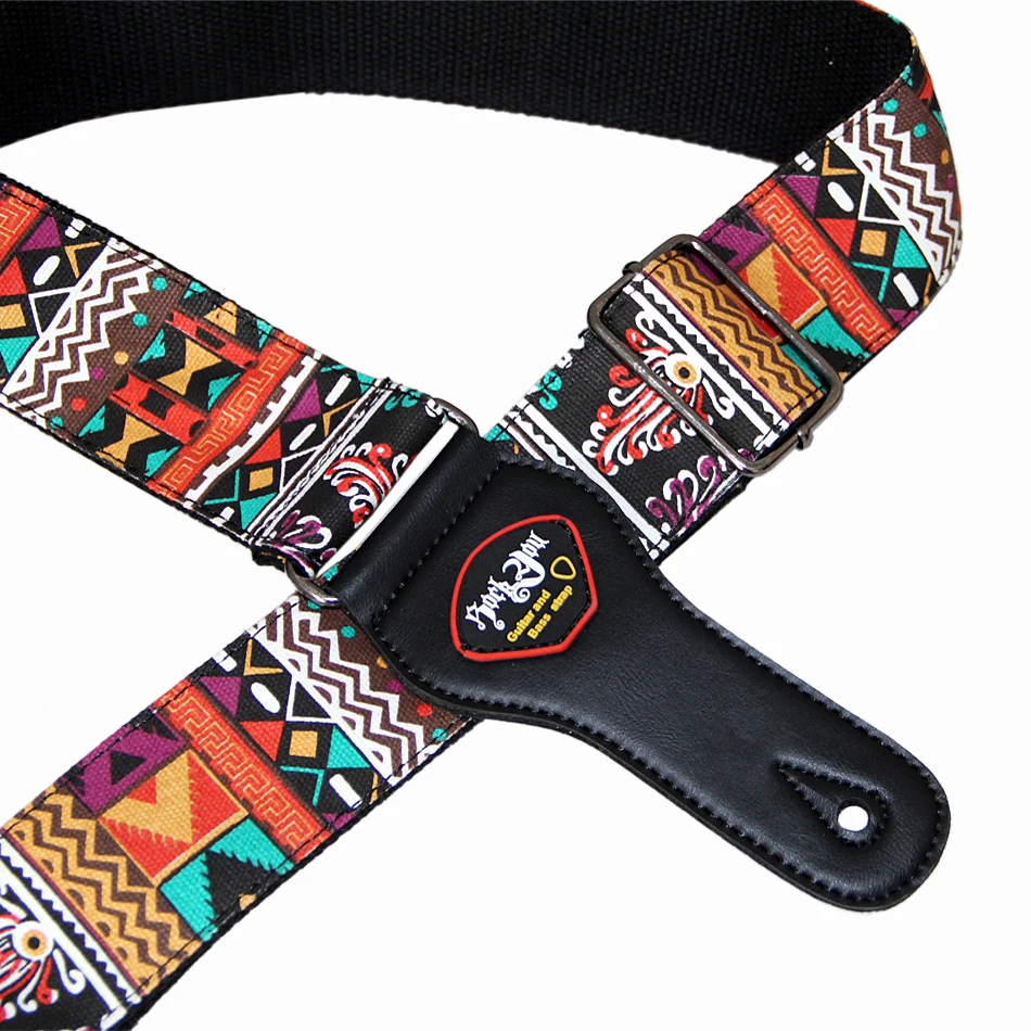Кожаный ремень для гитары Rockyou хлопчатобумажный длина ремешка 145 см|guitar strap black|strap