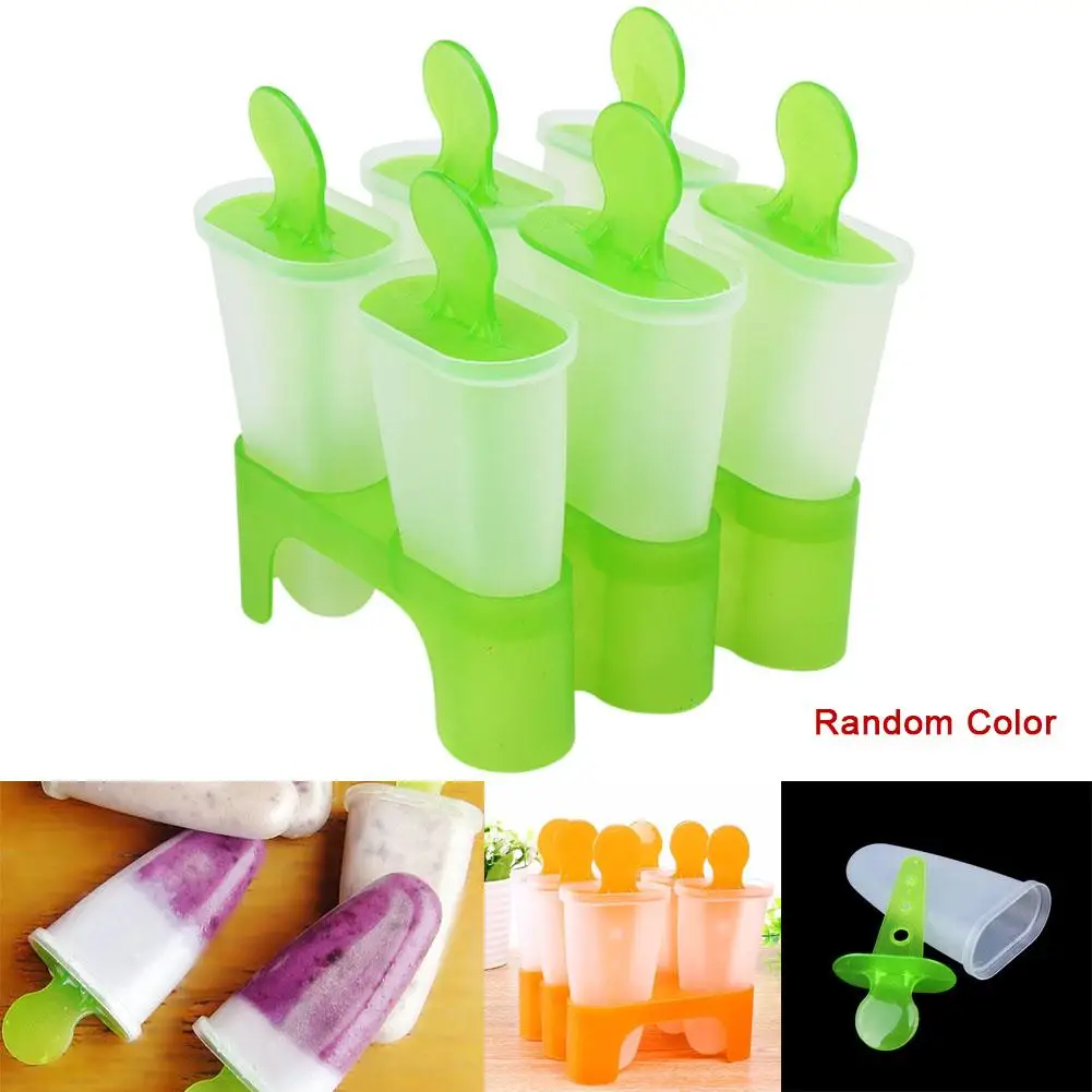 Леденец плесень лоток для кухни случайный цвет 6 ячеек замороженные кубики льда