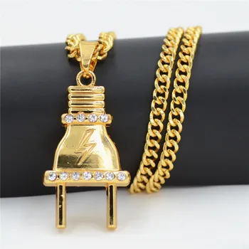 

Plug Alloy Gold Color necklace Car Pendant Hanging Car Interior Decoration Rear View Mirror Accessories For Car Ornament