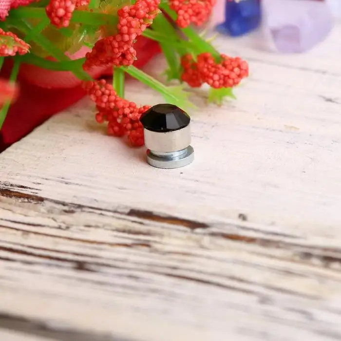

2019 New Zircon Cube Magnetic Stud Slimming Earrings Lose Weight Health Non-Pierced Earring Magnets Jewelry Men Women