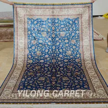 Yilong 5'x7. 5' Hereke шелковый ковер синий ручной работы, изысканные турецкий ковер шелк(0194