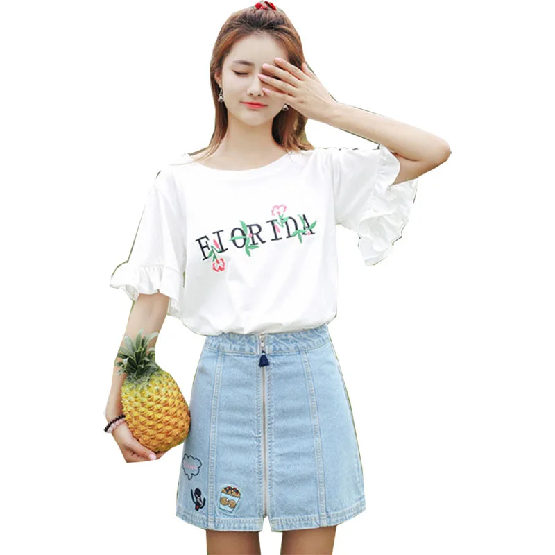 

T shirt women 2019 new Embroidery summer cheap clothes short sleeve T-shirt letter print tshirt vestidos promotion T034