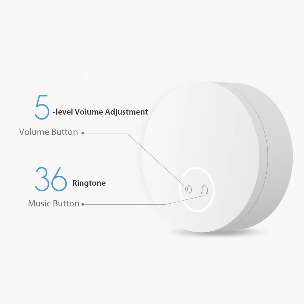 Xiaomi Mijia Linptech WIFI Self-power-generating Wireless Doorbell Work with Mijia APP Smart Control Memory Function AC 110-240V