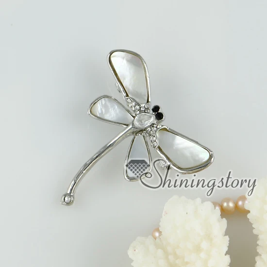 

white oyster shell pink oyster shell rainbow abalone shell Penguin Oyster Shell rhinestone dragonfly brooch mother of pearl