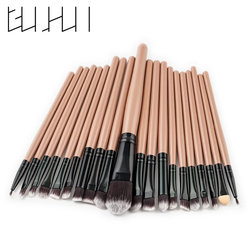 GUJHUI 20 шт. технические кисти набор с деревянной ручкой тени для век подводка глаз