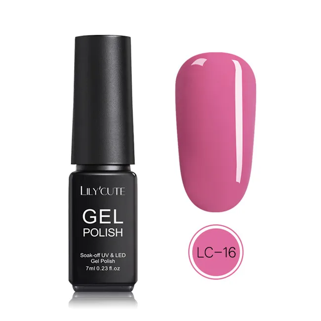 LC-16 LILYCUTE 164 однотонные цвета дизайн ногтей Soak Off блеск краски гель светящиеся в ультрафиолетовом свете чернила цвет краски гель для ногтей Гель-лак - Цвет: LC-16