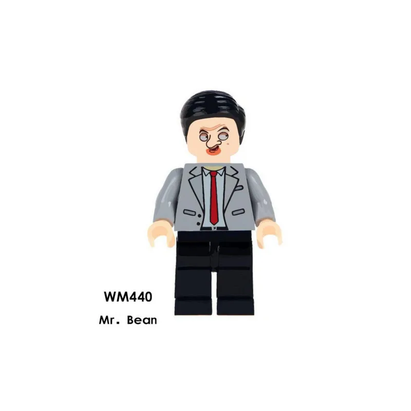 

Single Sale Super Heroes Star Wars 440 Mr. Bean Model Mini Building Blocks Figure Bricks Toy kids gift Compatible Legoed Ninjaed