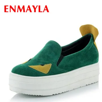 

ENMAYLA Women Flats Platform Shoes Woman Classic Design Casual Shoes Women Mixed Colors Shallow Little Monster Flats Shoes Women