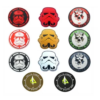 

10pcs/lot 3D PVC Glue armband Star Wars patch K9 service dog patch Rocket power badges ludus costa patch