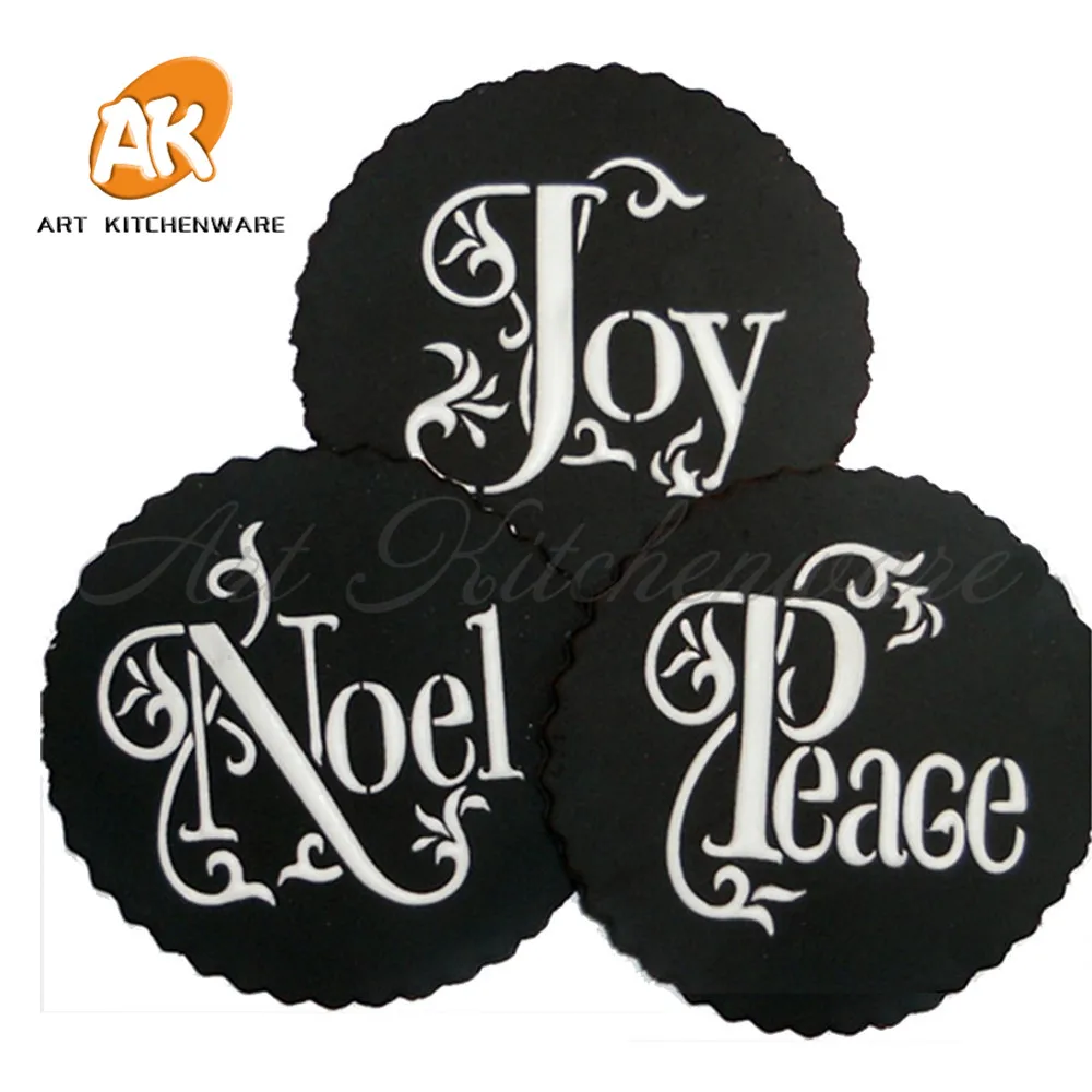 Joy Noel and Peace трафарет для выпечки набор кофе и трафареты для кондитерских изделий трафарет для украшения тортов идеальные инструменты для украшения тортов Рождество