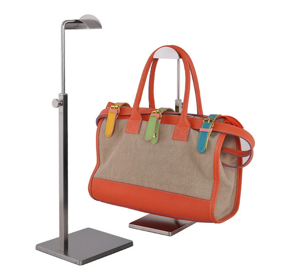 Free Shipping Adjustable Metal Mirror surface Bags Handbag Display Rack Stand Women Handbag