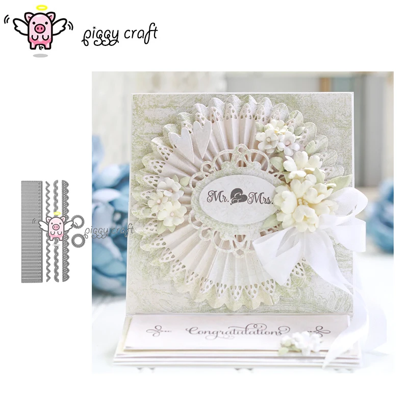 

Piggy Craft metal cutting dies cut die mold New folding flowers Scrapbook paper craft knife mould blade punch stencils dies