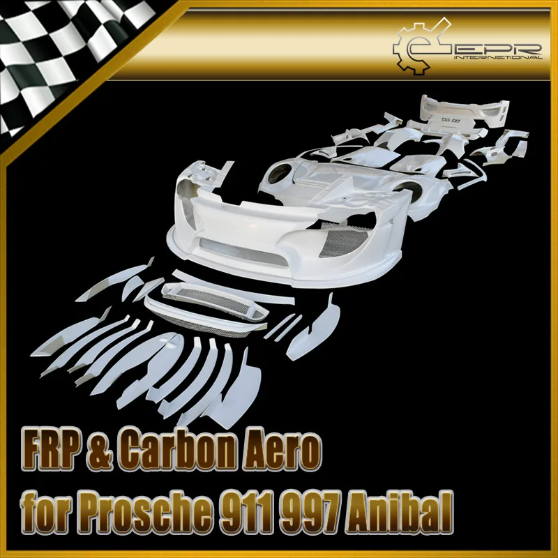

FRP Fiber Glass Full Wide Arch Body Kit 42pcs (Without Light) Fiberglass Exterior Auto Trim Fit For Porsche 911 997 Anibal Style